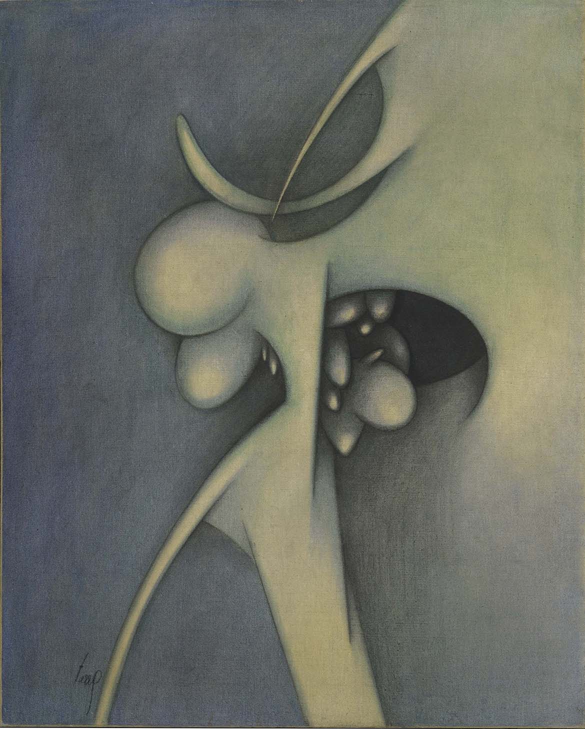 Joaquin Ferrer. Le vide et la présence, 1959, 81x65, huile sur toile. Coll particulière