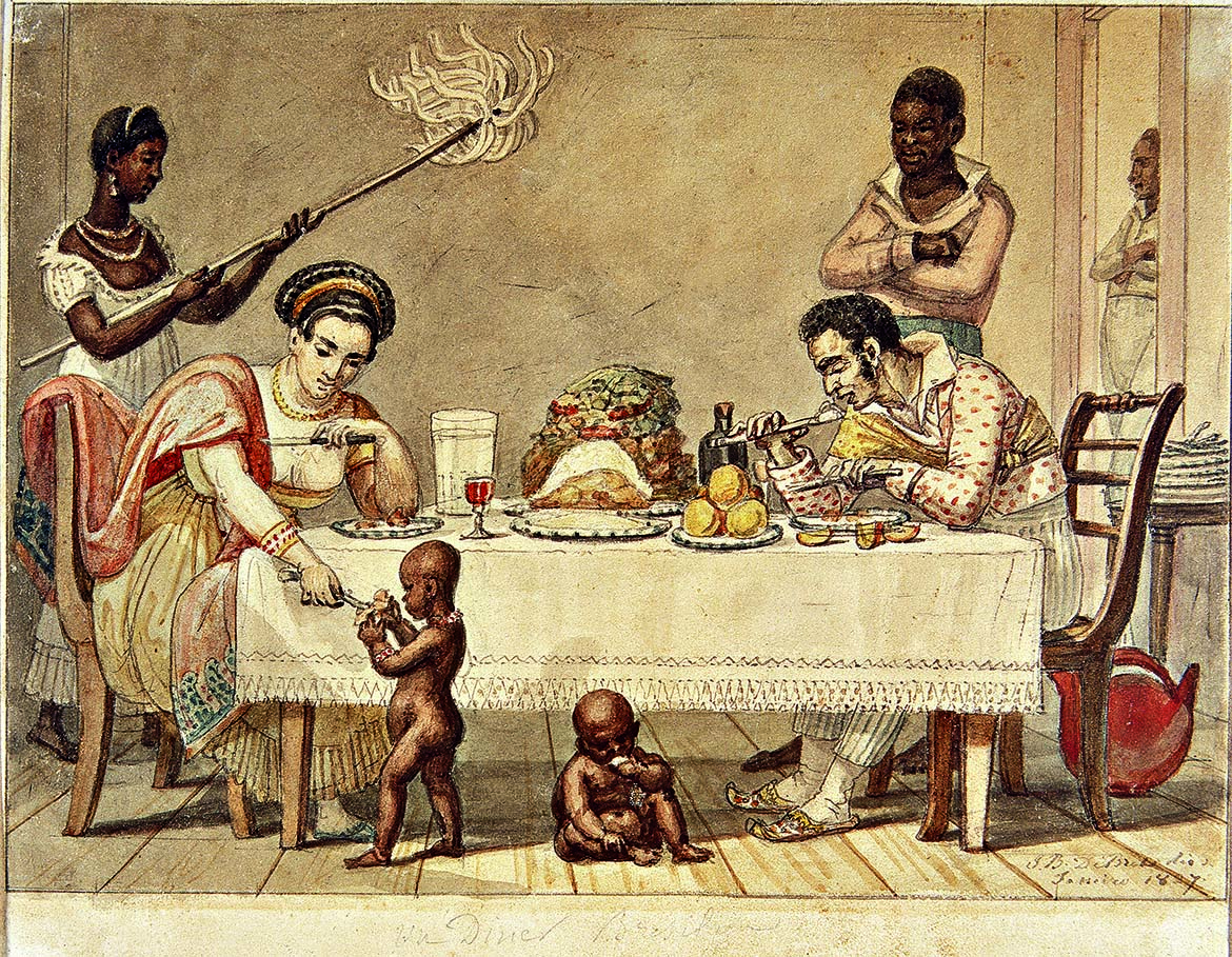 J.-B. Debret, Un déjeuner brésilien, 1827. Aquarelle sur papier. Coll. Musées Castro Maya, Rio de Janeiro